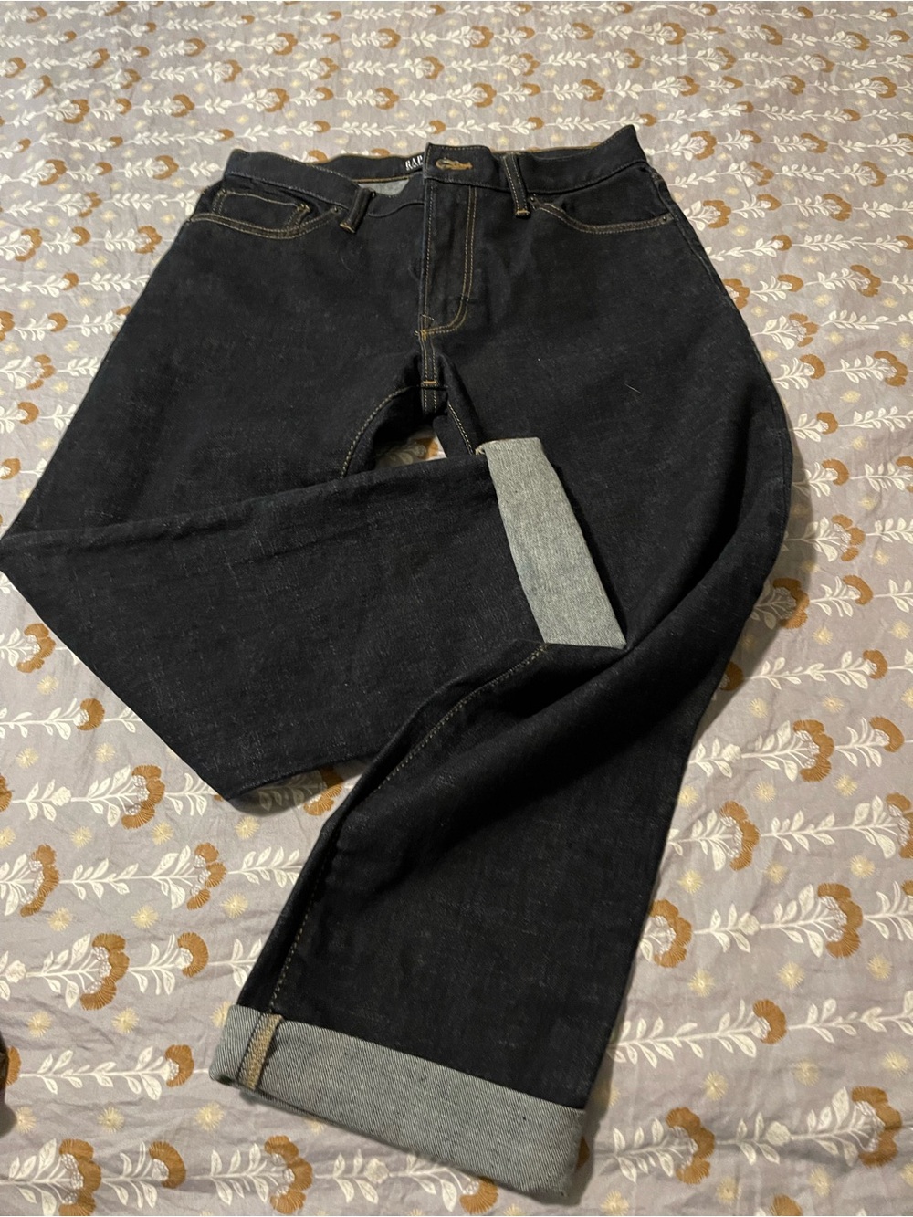 GAP dark wash Straight Women's Jeans with Rolled Cuffs